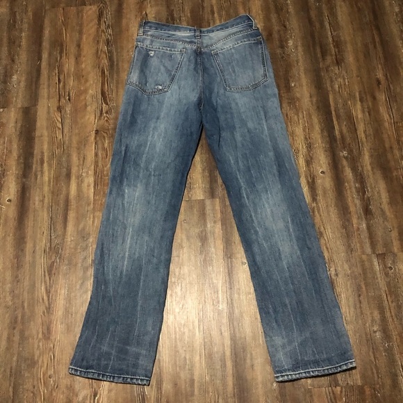 7 For All Mankind Jeans Women's 28 Easy Straight Leg Button Fly Distressed Denim - Picture 8 of 9